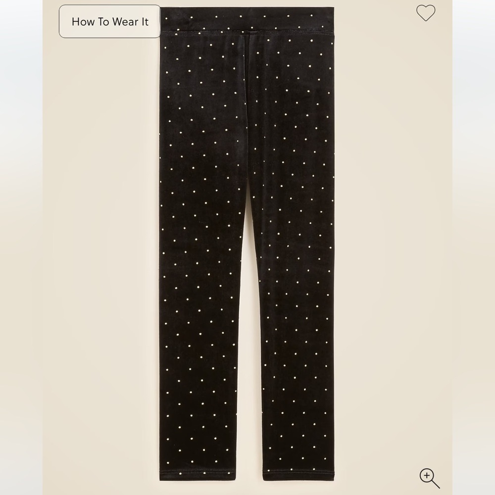 J crew Girls' studded velvet leggings